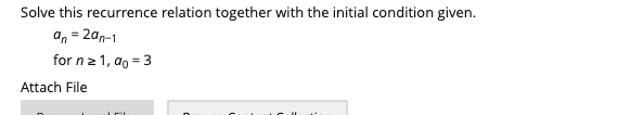 Solved Solve this recurrence relation together with the | Chegg.com
