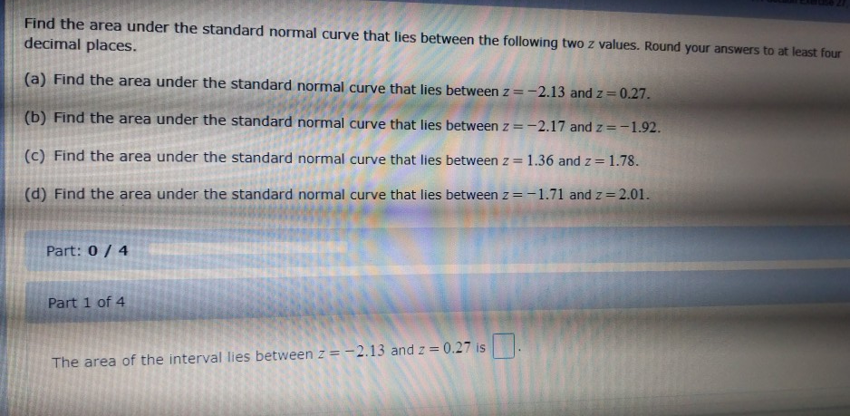 Solved: Find The Area Under The Standard Normal Curve That... | Chegg.com