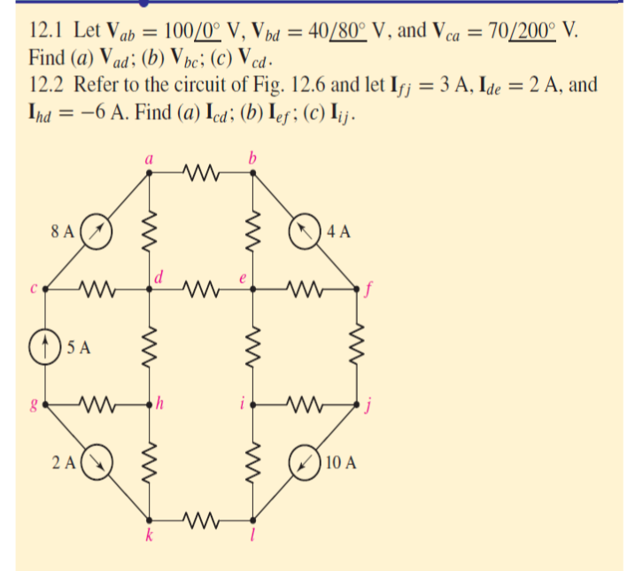 Solved 12 1 Let Vab 100 0 V Vbd 40 80 V And Vca Chegg Com