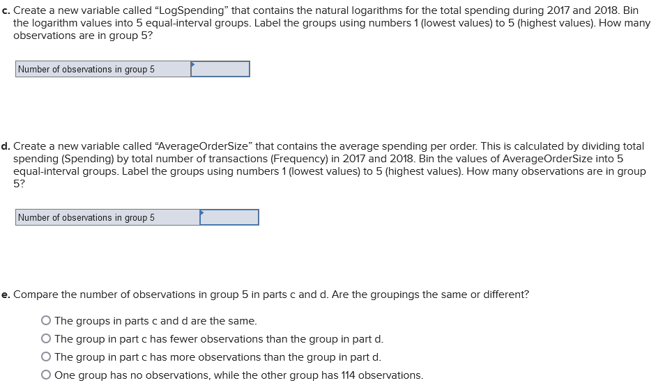 Solved A B Cc. Create a new variable called "LogSpending" | Chegg.com