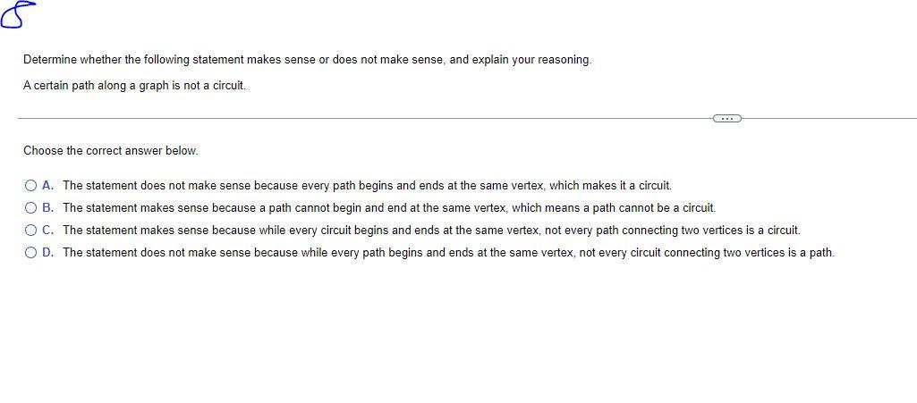Solved Determine Whether The Following Statement Makes Sense | Chegg.com