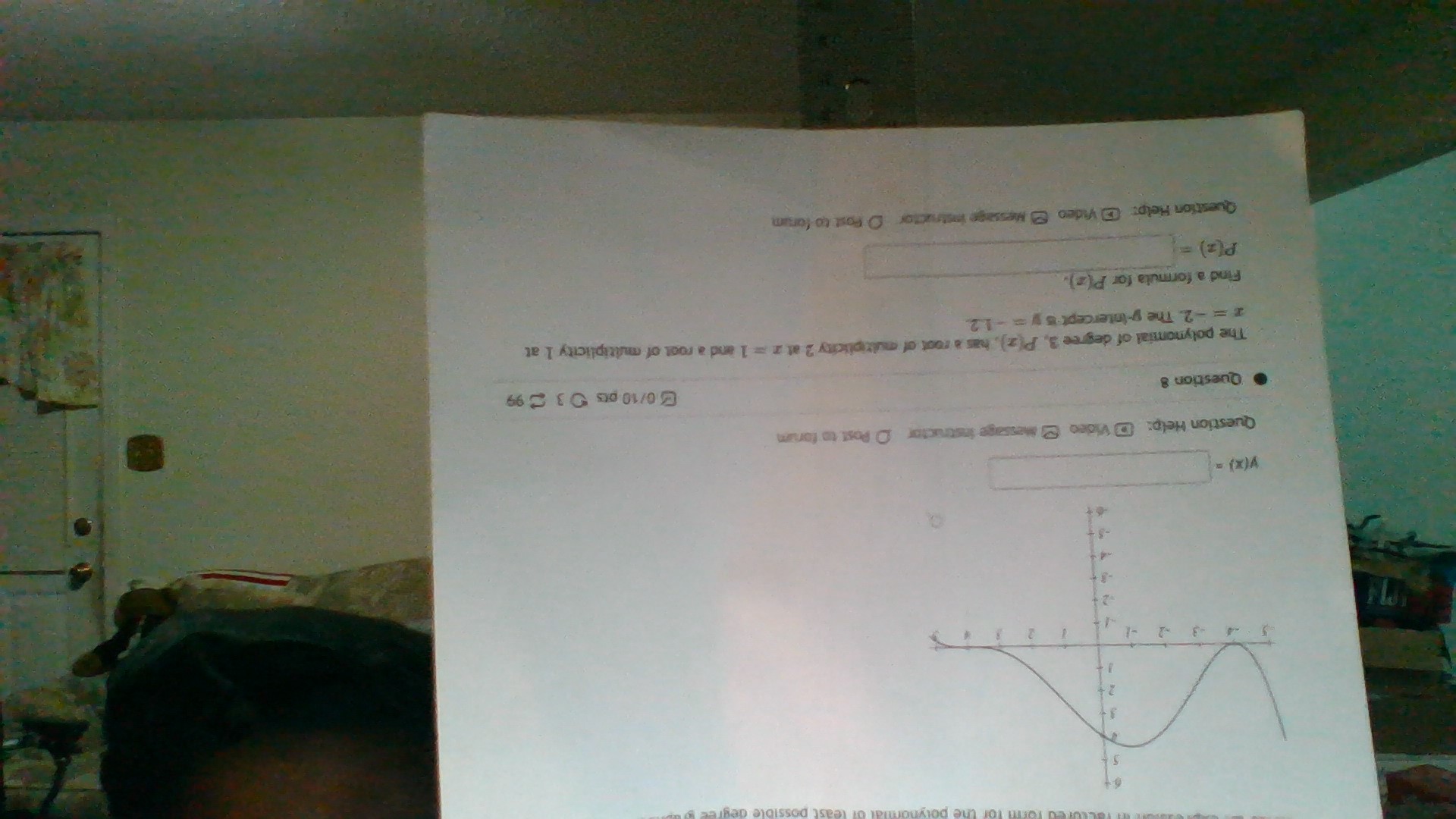 Solved The potynonial of degree 3, P(x), has a root of | Chegg.com