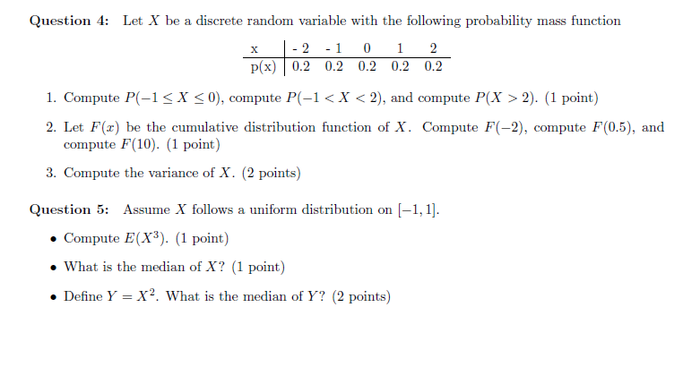 Solved Question 4: Let X be a discrete random variable with | Chegg.com