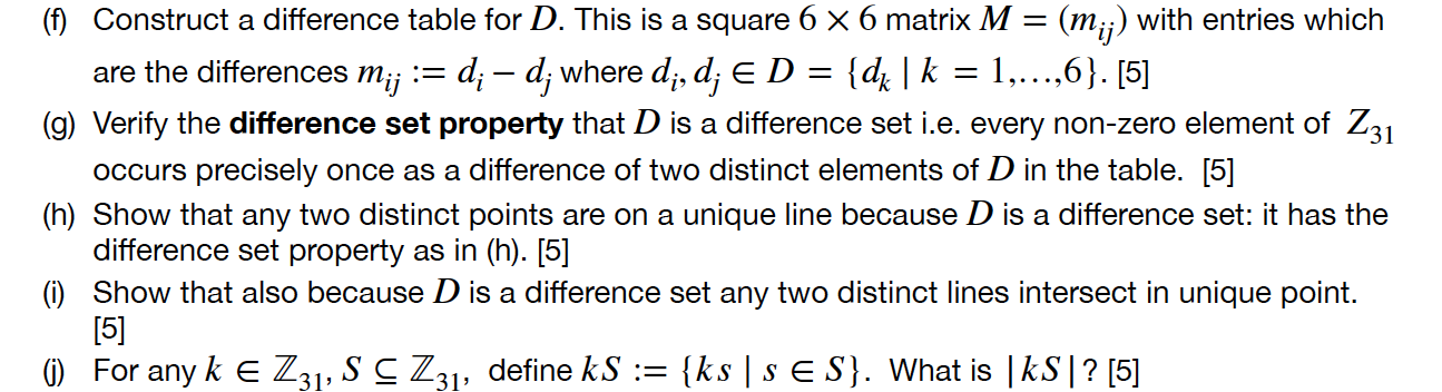 Solved = (f) Construct a difference table for D. This is a | Chegg.com