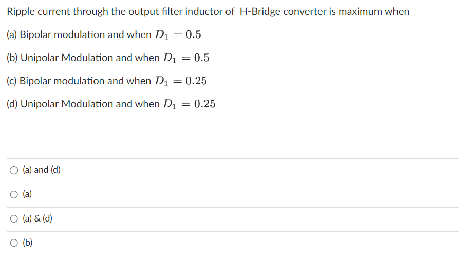 Solved Ripple current through the output filter inductor of | Chegg.com