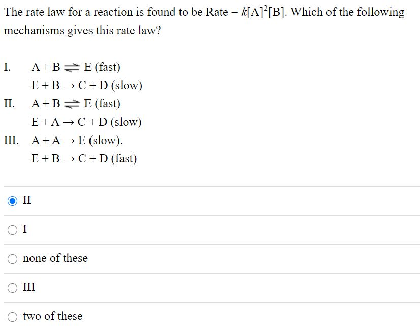 Solved The rate law for a reaction is found to be Rate = | Chegg.com