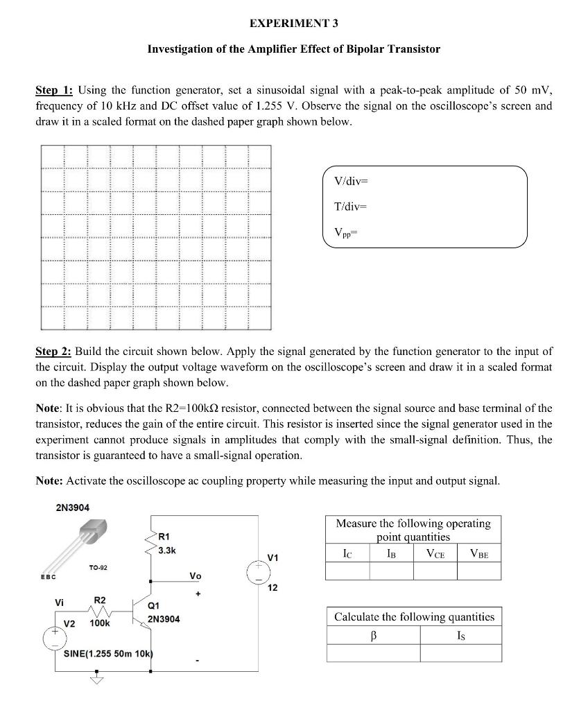 EXPERIMENT 3 Investigation of the Amplifier Effect of