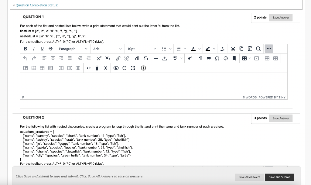 Solved For each of the flat and nested lists below, write a | Chegg.com