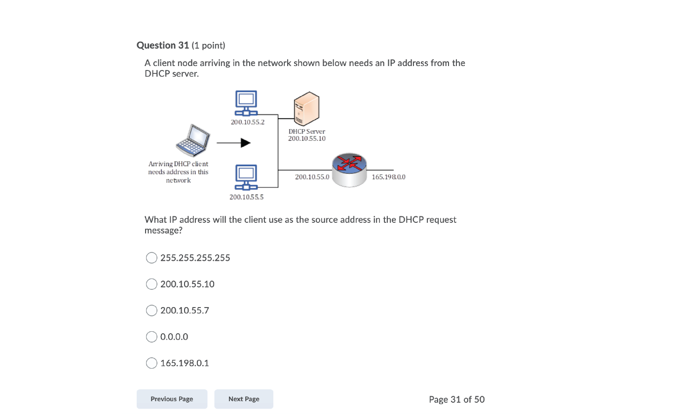 Solved Question 31 1 Point A Client Node Arriving In The Chegg