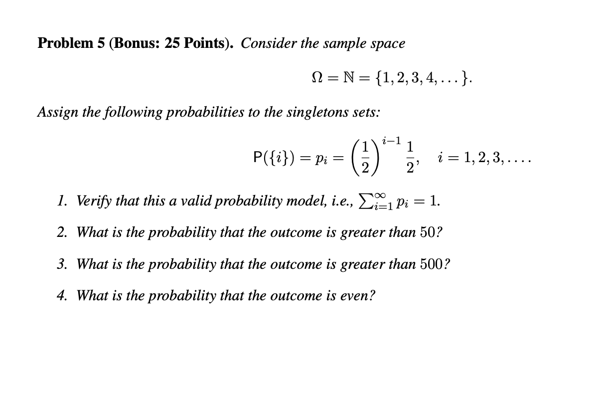 Solved Problem 5 (Bonus: 25 Points). Consider the sample | Chegg.com