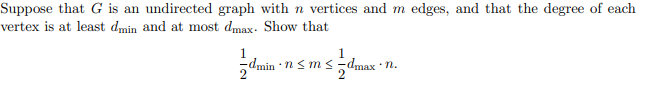 Solved Suppose that G is an undirected graph with n vertices | Chegg.com