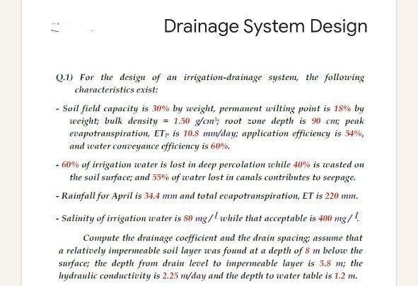 design of drainage system thesis