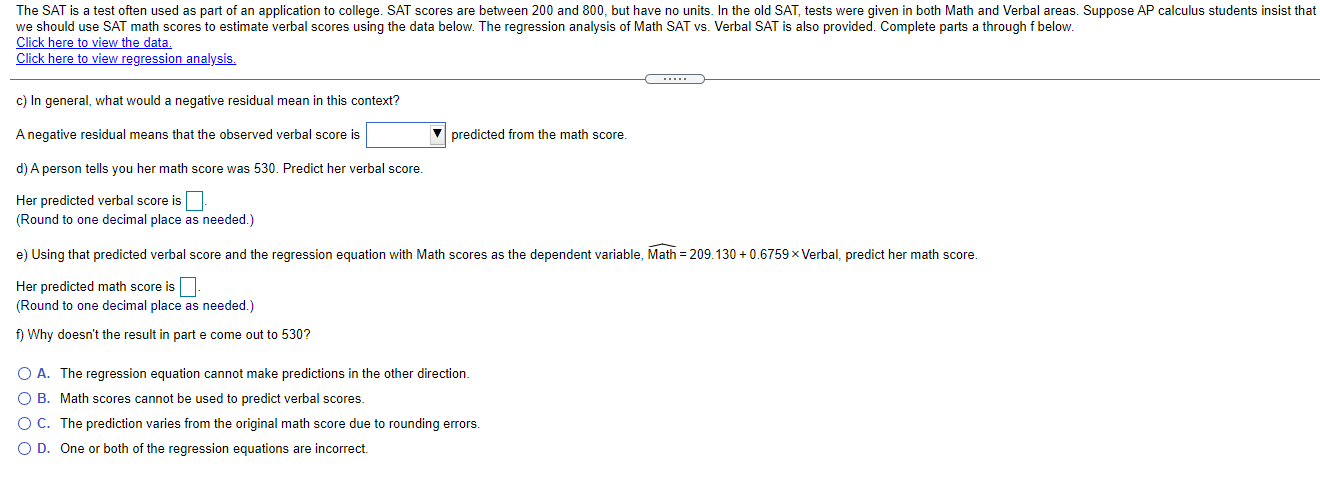 Solved The SAT is a test often used as part of an | Chegg.com