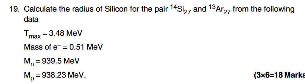 Solved 19. Calculate the radius of Silicon for the pair | Chegg.com