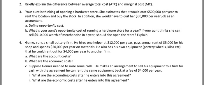  What Is The Difference Between Average Cost And Marginal Cost The 