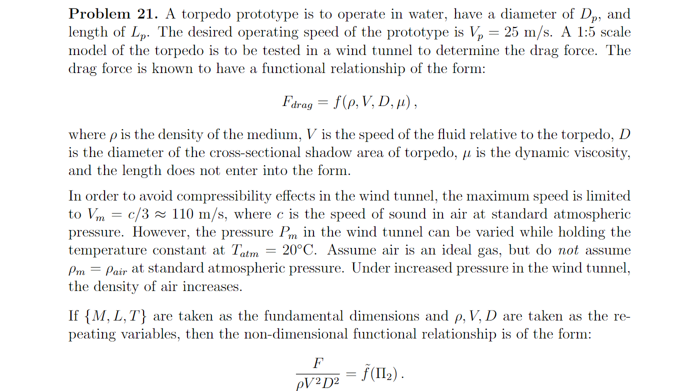 Problem 21 A Torpedo Prototype Is To Operate In W Chegg Com