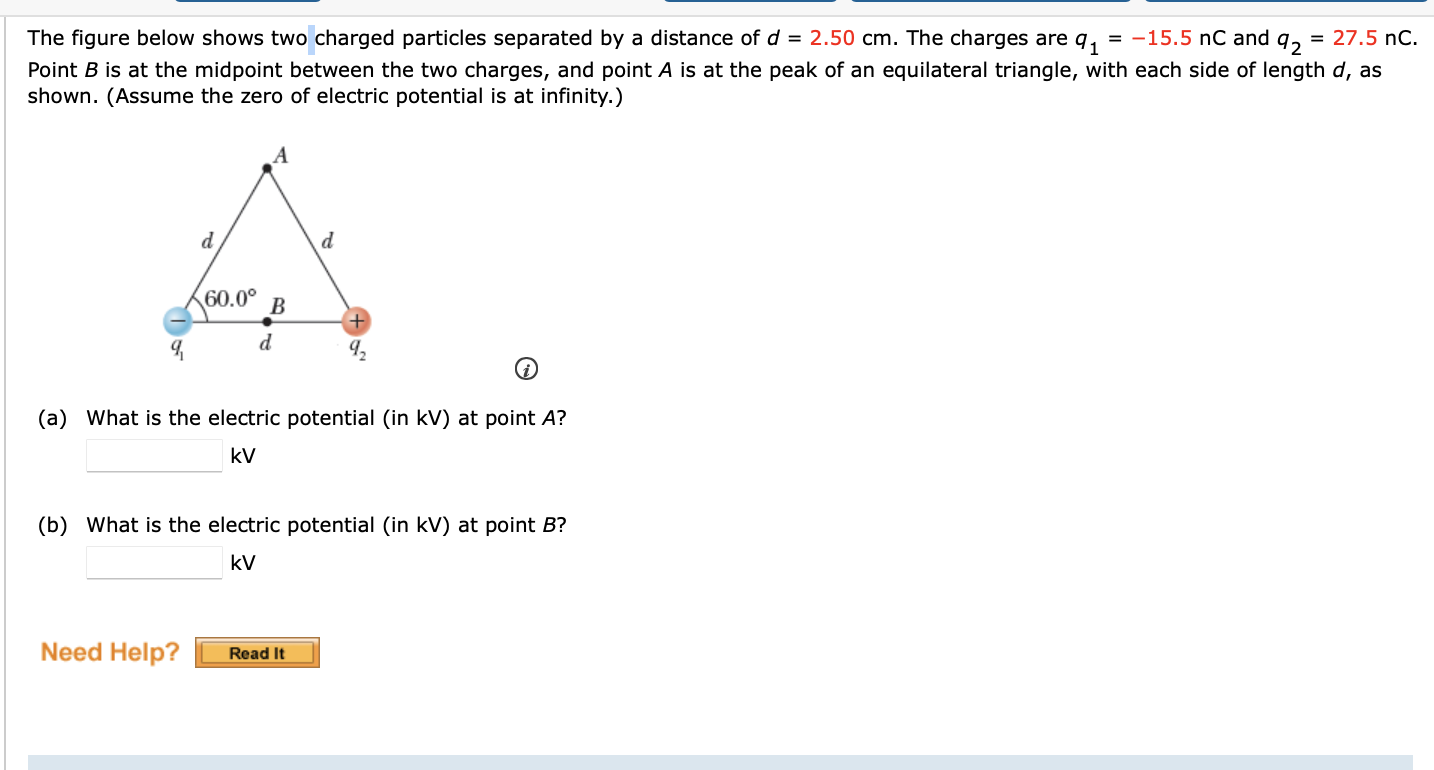 Solved The Figure Below Shows Two Charged Particles | Chegg.com