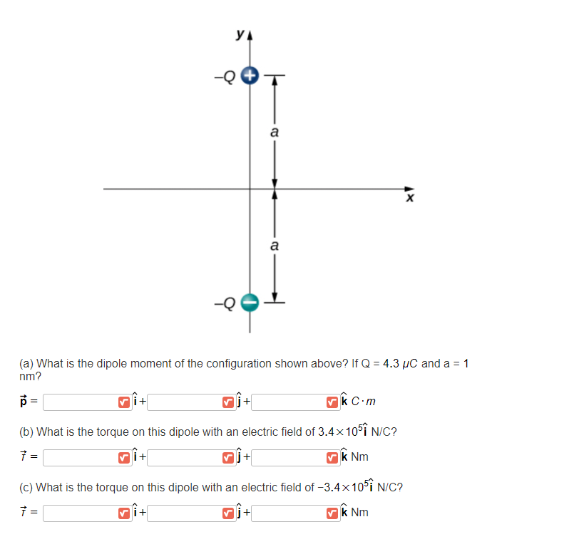 Solved AT -QOŁ (a) What is the dipole moment of the | Chegg.com