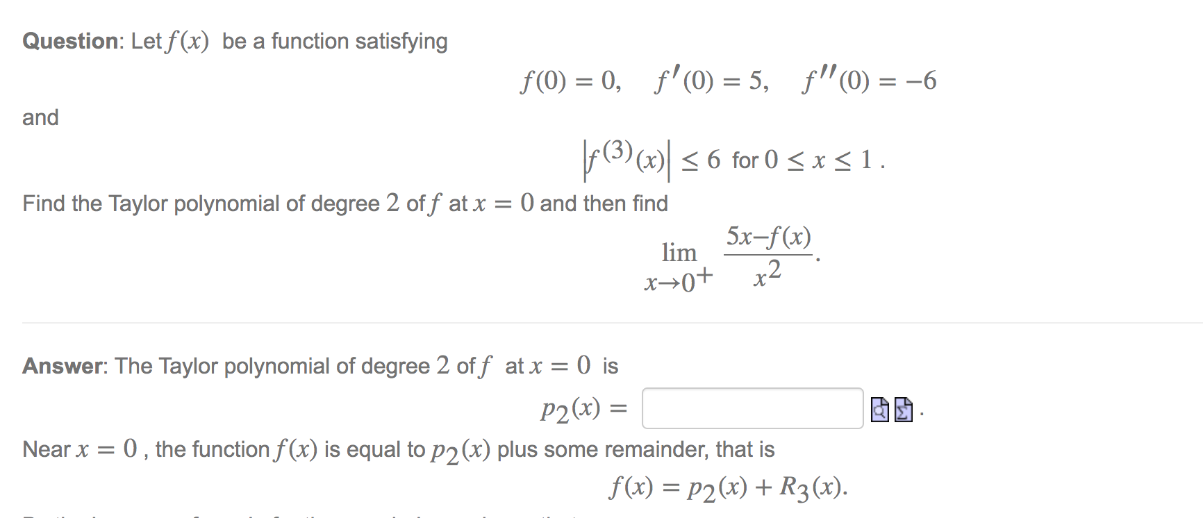 Solved Question Let Fx Be A Function Satisfying F0 0 