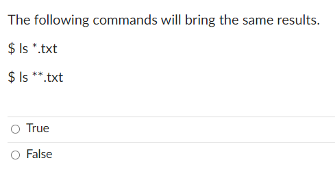 Solved The following commands will bring the same results. $ | Chegg.com