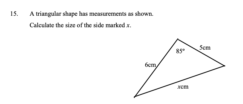 Solved 15. A triangular shape has measurements as shown. | Chegg.com