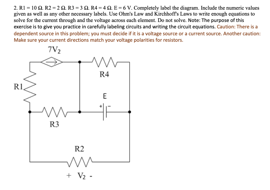 2. RI-10 Ω. R2 2 Ω. R3-3 Ω R4-4 Ω. E-6 V. Completely | Chegg.com