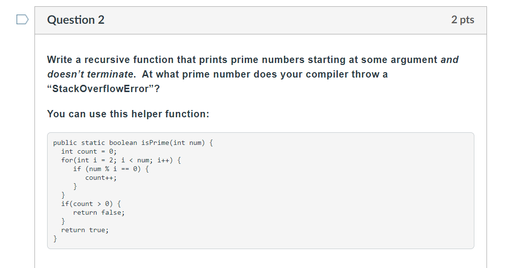 Solved Question 2 2 Pts Write A Recursive Function That | Chegg.com