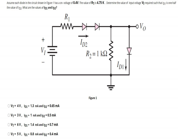 Solved Assume each diode in the circuit shown in Figure 1 | Chegg.com