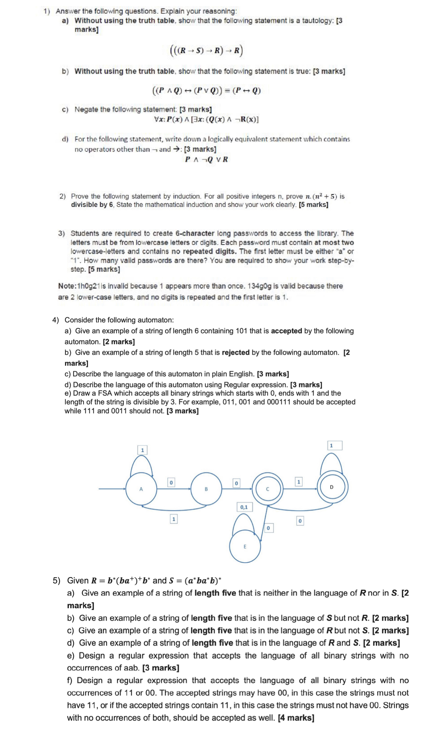 Solved 1) Answer the following questions. Explain your | Chegg.com