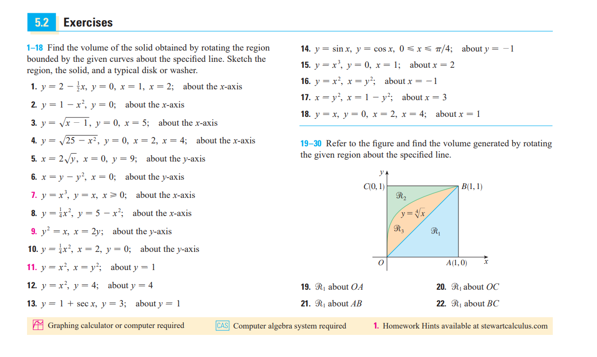 Solved 1-18 Find the volume of the solid obtained by | Chegg.com
