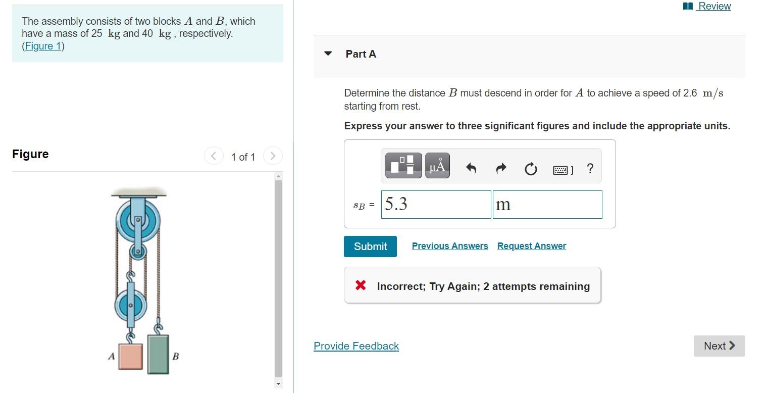 Solved Review The Assembly Consists Of Two Blocks A And B, | Chegg.com