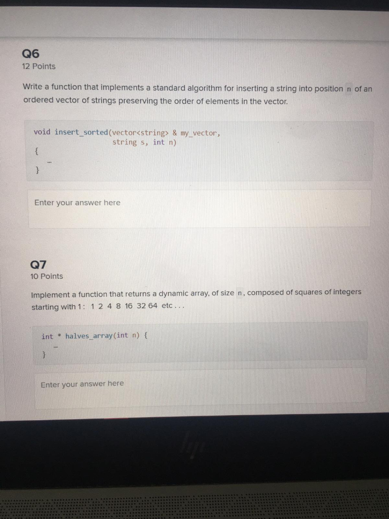 Solved Q6 12 Points Write a function that implements a | Chegg.com