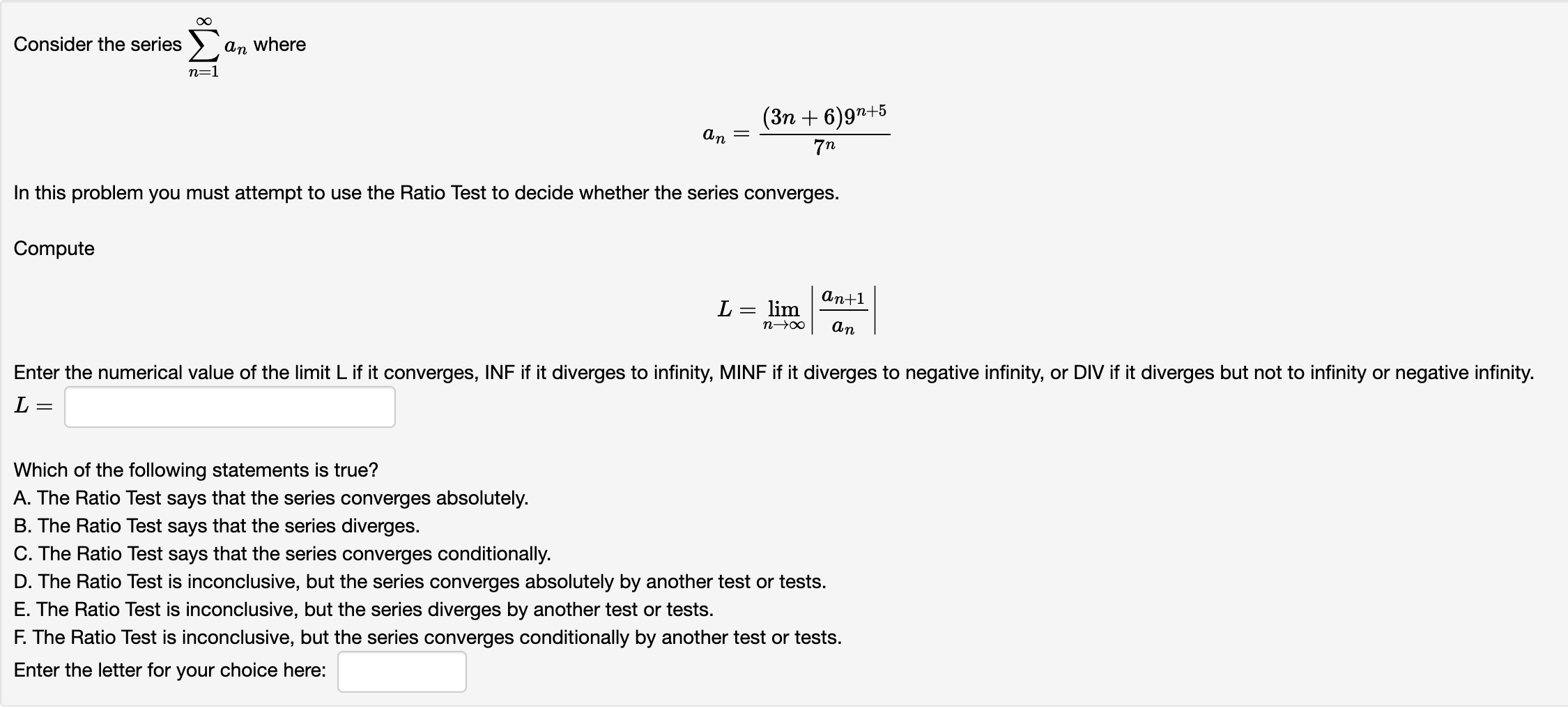Solved Consider The Series An Where N 1 Ap 3n 6 9n 5 7n In Chegg Com