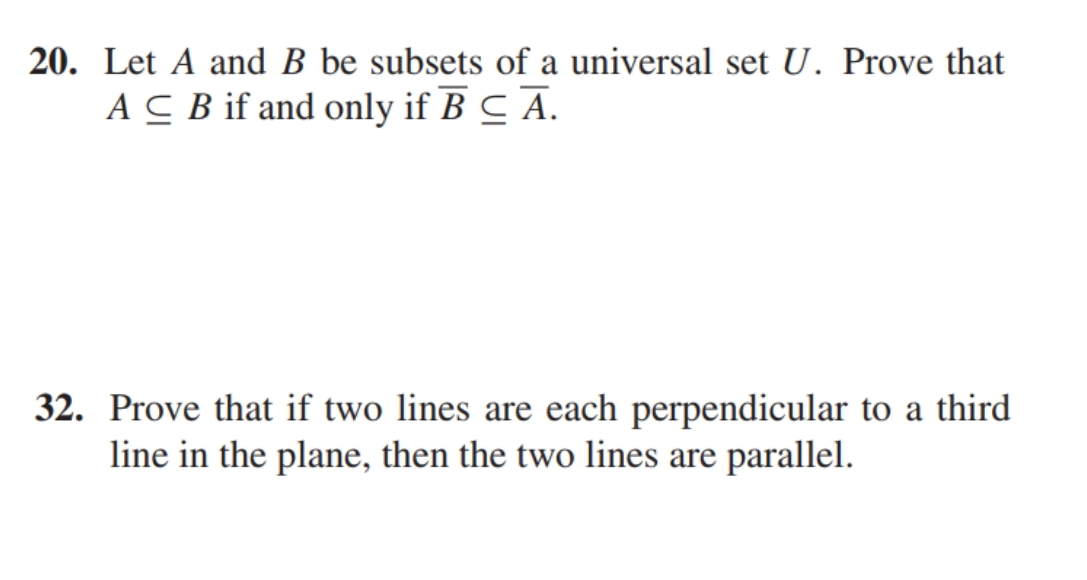 Solved 20. Let A And B Be Subsets Of A Universal Set U. | Chegg.com