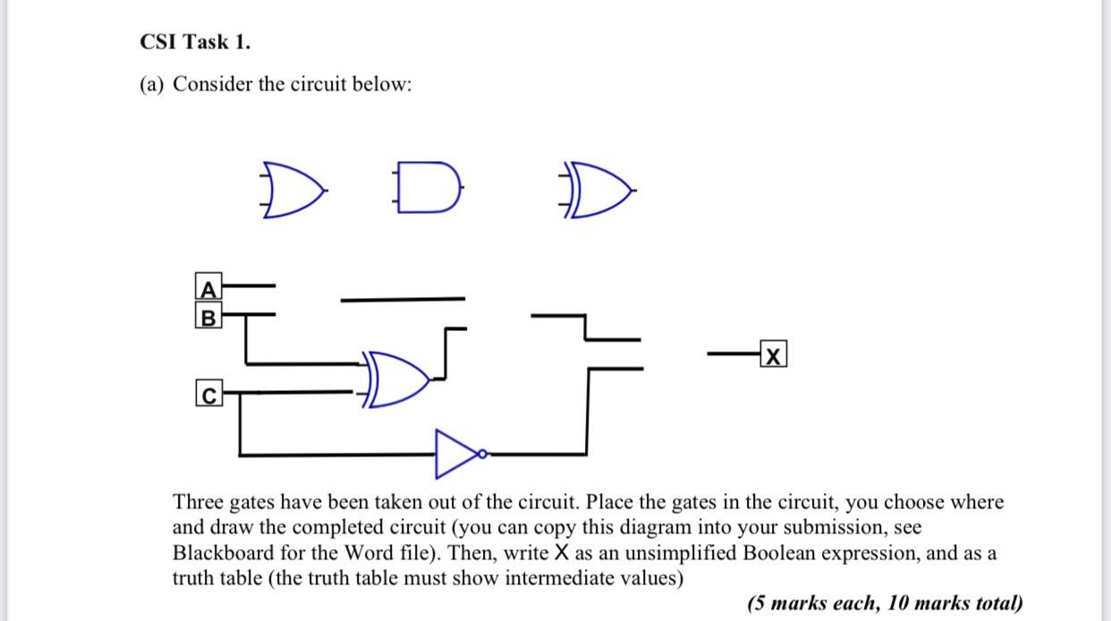 Solved CSI Task 1. (a) Consider the circuit below: Three | Chegg.com
