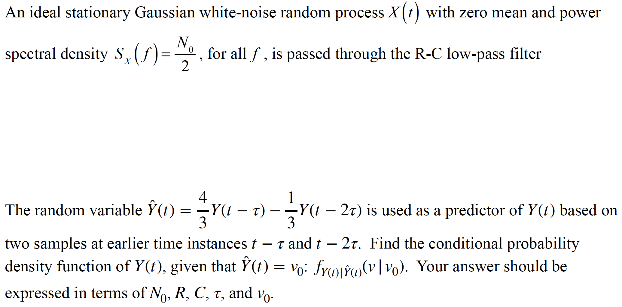 An Ideal Stationary Gaussian White Noise Random Pr Chegg Com