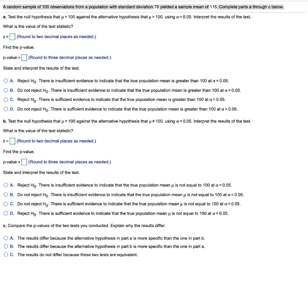 Solved A Random Sample Of 100 Observations From A Population | Chegg.com