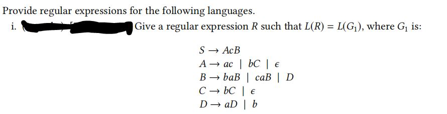 Solved Provide Regular Expressions For The Following | Chegg.com