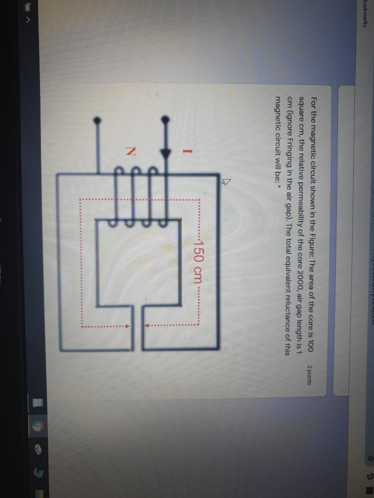 Solved Bookmarks 3 Points For The Magnetic Circuit Shown In | Chegg.com