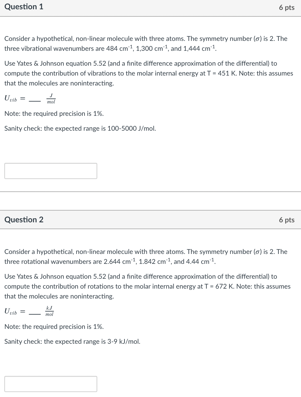 Solved Question 1 6 pts Consider a hypothetical, non-linear | Chegg.com