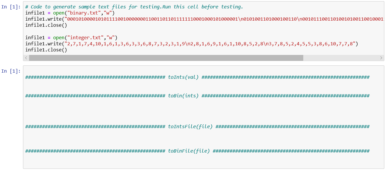 Solved In [1]: # Code to generate sample text files for | Chegg.com