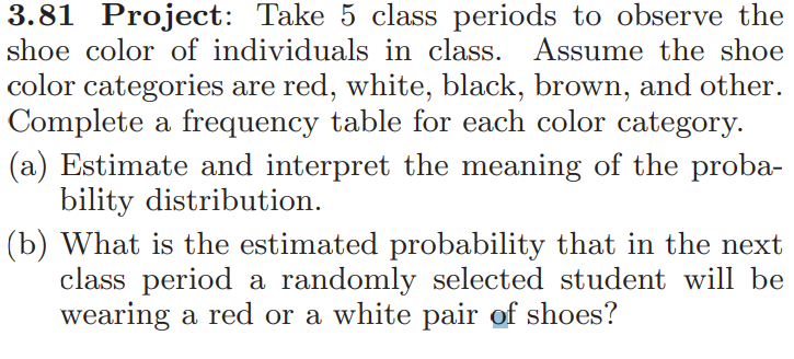 Solved 3 81 Project Take 5 Class Periods To Observe The Chegg Com