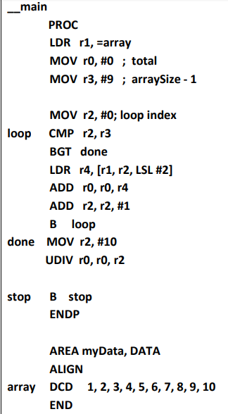 solved-define-array-10-unsigned-integers-write-assembly-program