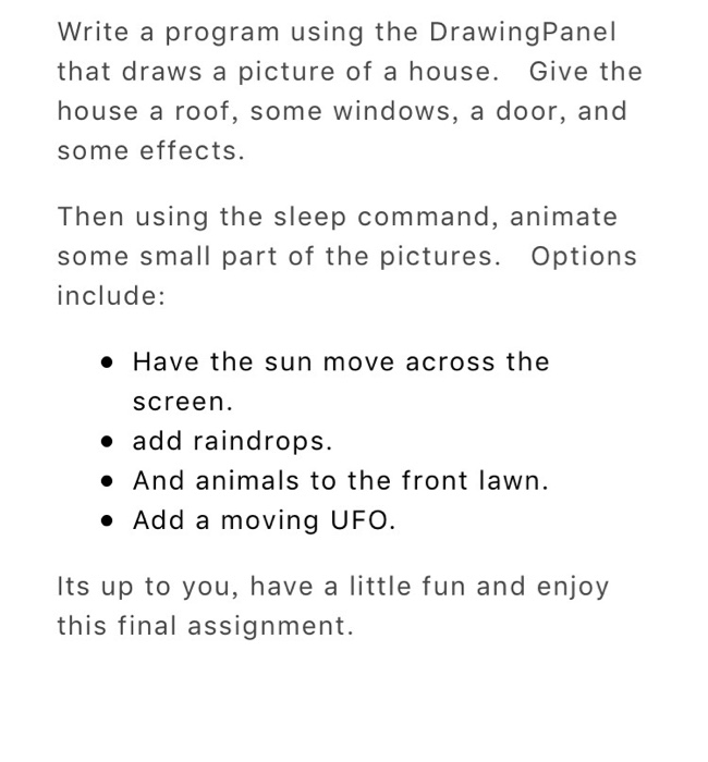 Write a program using the Drawing Panel that draws a | Chegg.com