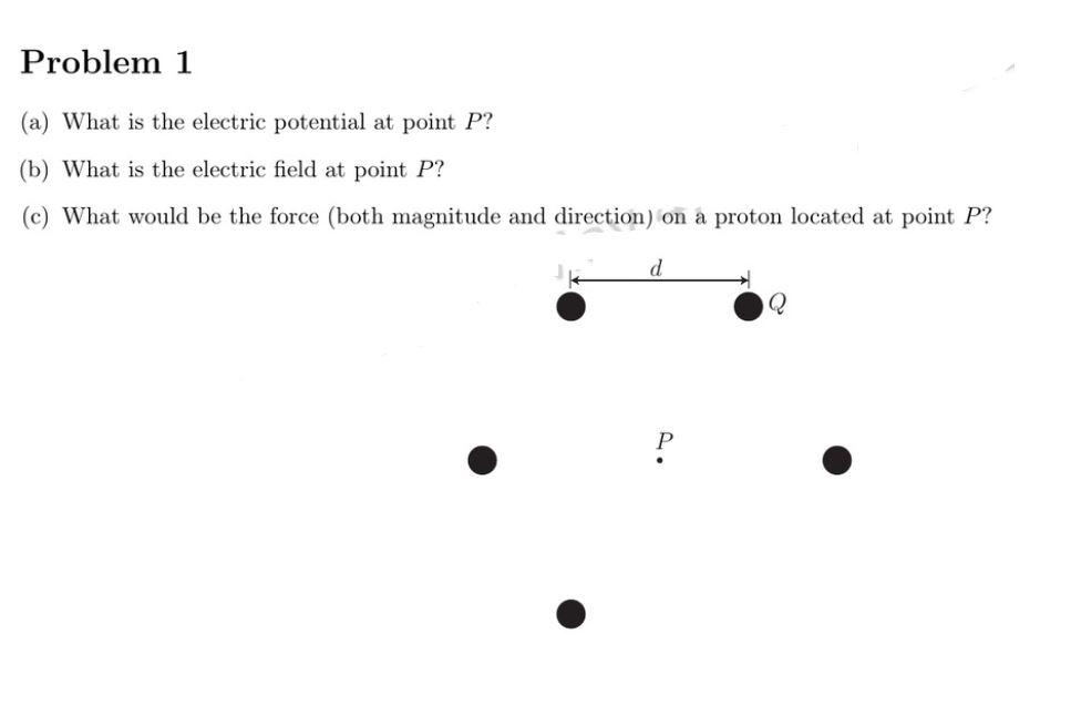 a) what is the electric potential at point P? b) what | Chegg.com