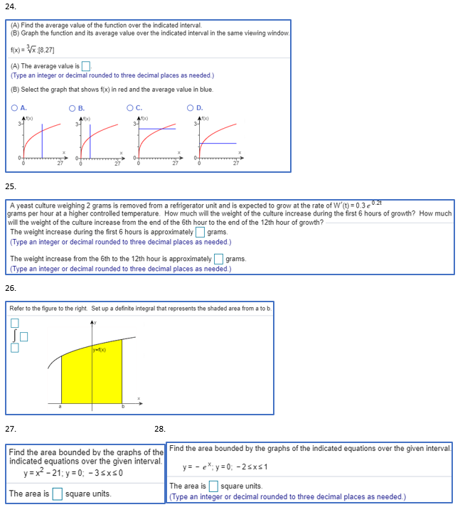 Solved 24. (A) Find the average value of the function over | Chegg.com