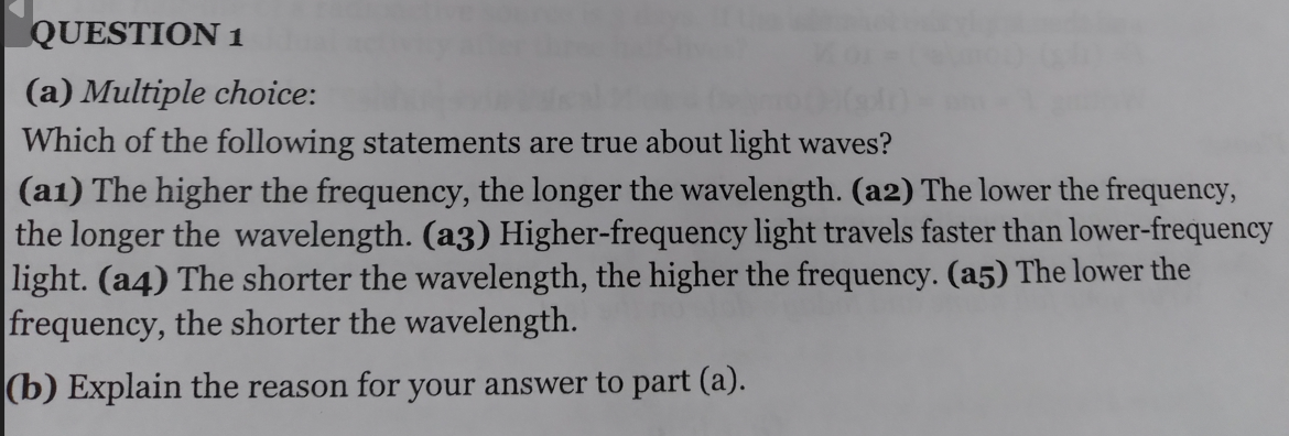 Solved QUESTION 1 (a) Multiple choice: Which of the | Chegg.com