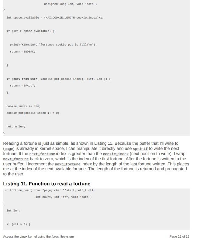 Solved Please create a Linux Kernel Module through /proc | Chegg.com