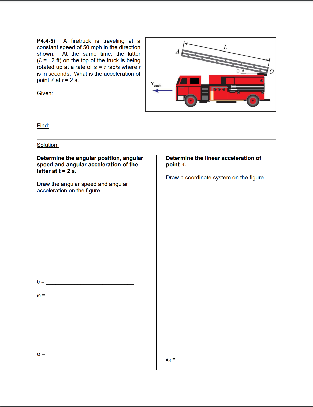 Solved P4.4-5) A Firetruck Is Traveling At A Constant Speed | Chegg.com