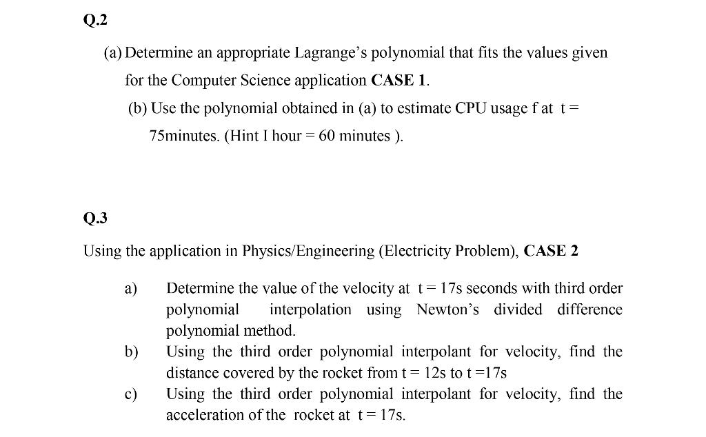 Solved CASE STUDY Numerical Analysis is an area of